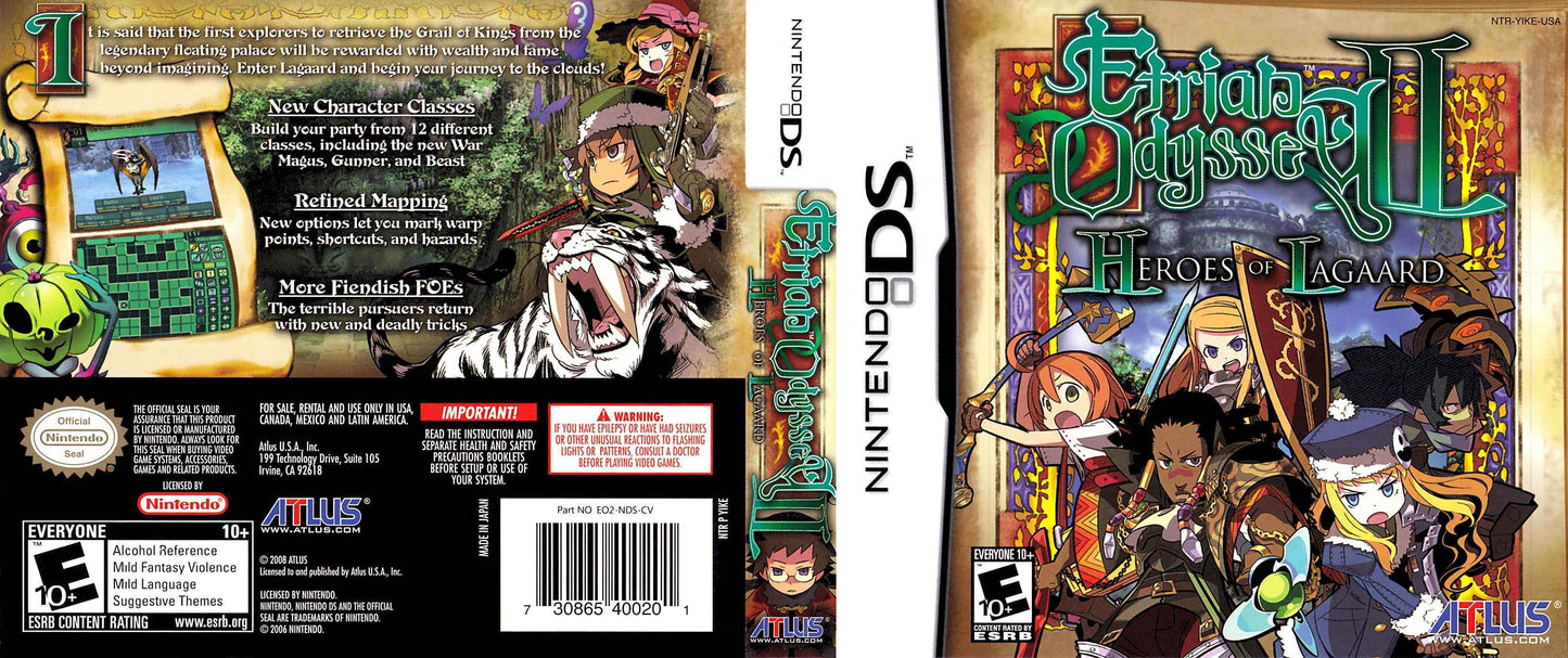 Etrian Odyssey II Heroes of Lagaard Cover Art - WOI Solutions