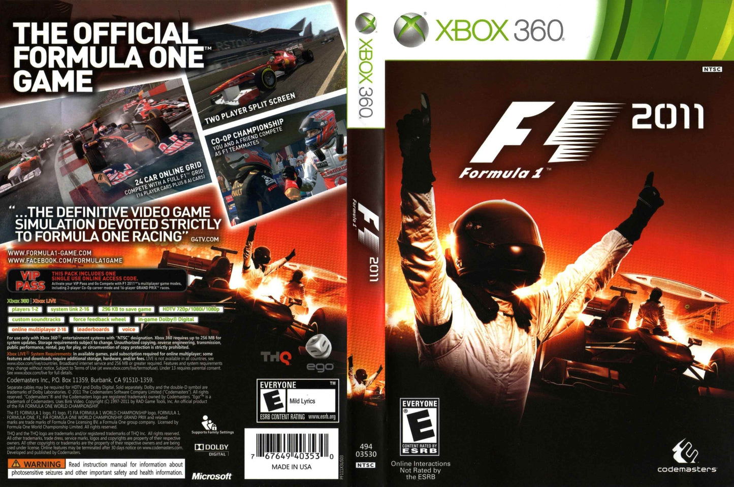 F1 2011 Cover Art - WOI Solutions