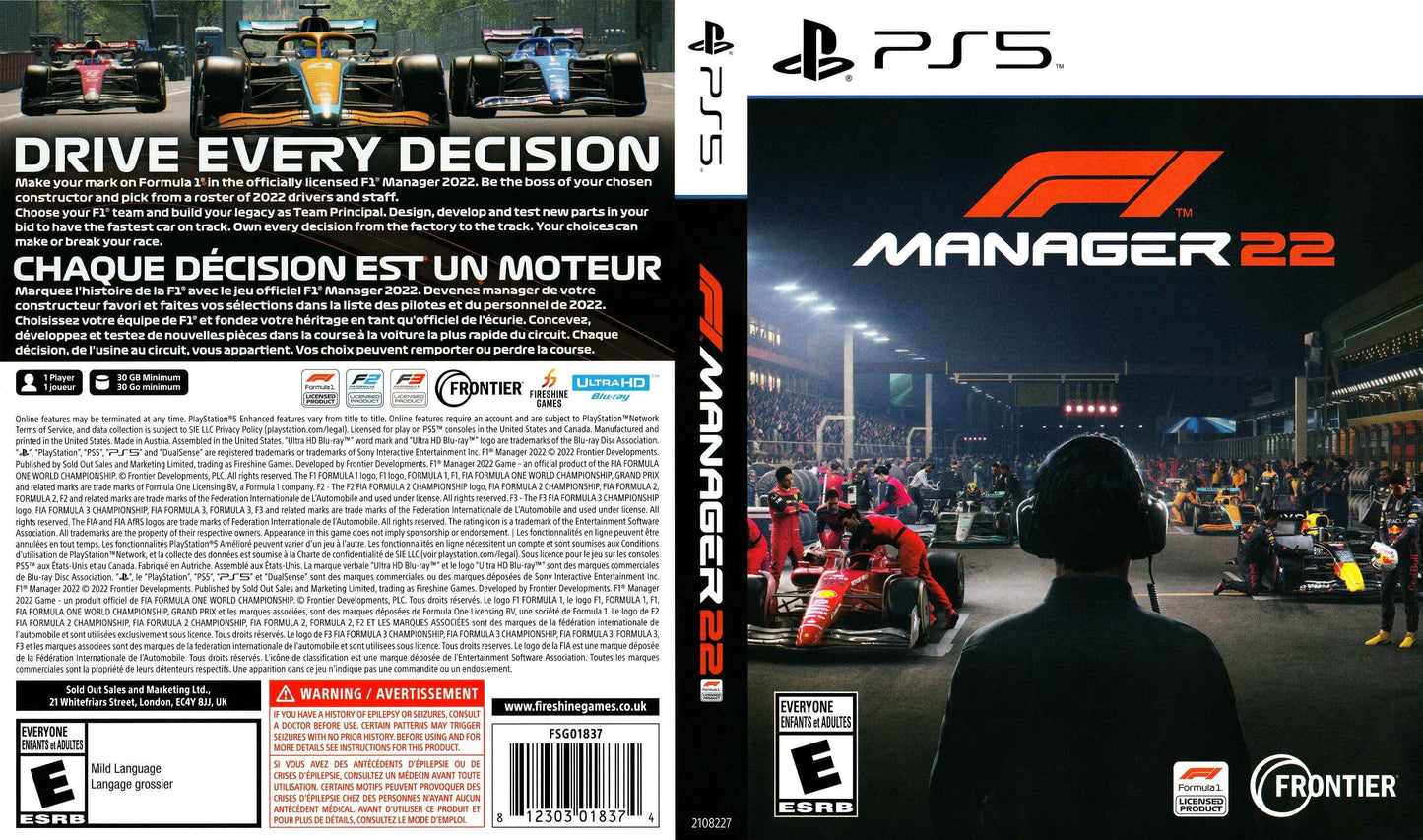 F1 Manager 22 Cover Art - WOI Solutions