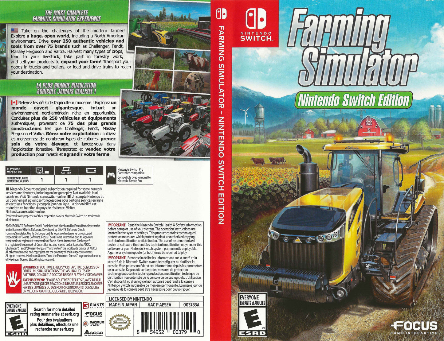 Farming Simulator Nintendo Switch Edition Cover Art - WOI Solutions