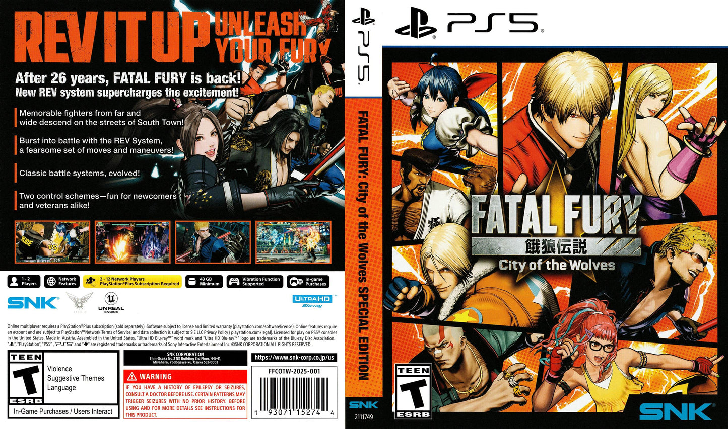 Fatal Fury City of the Wolves Special Edition Cover Art - WOI Solutions