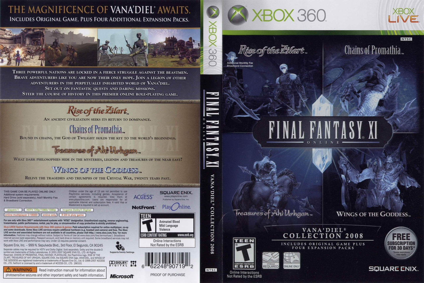 Final Fantasy XI Online The Vana'diel Collection 2008 Cover Art - WOI Solutions