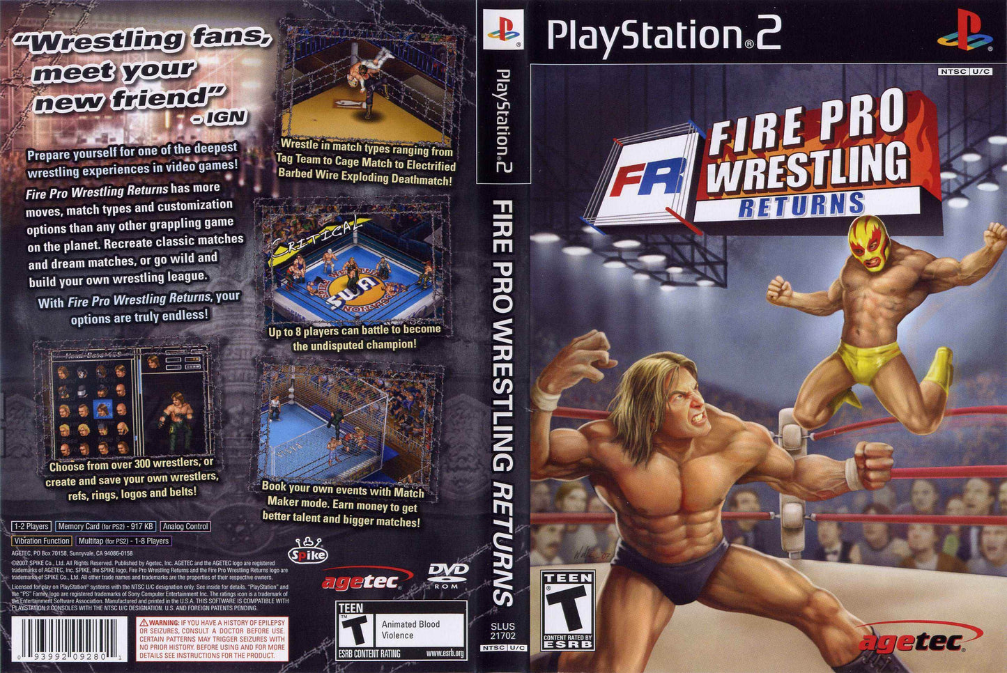 Fire Pro Wrestling Returns Cover Art - WOI Solutions