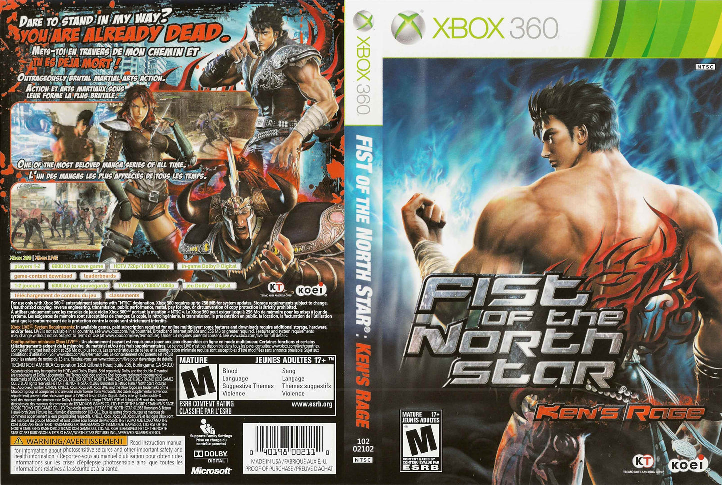Fist of the North Star Ken's Rage Cover Art - WOI Solutions