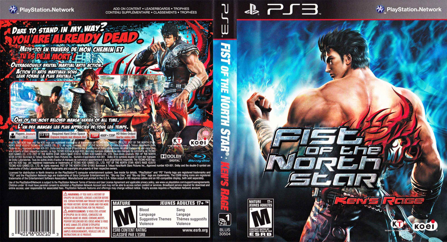 Fist of the North Star Ken's Rage Cover Art - WOI Solutions