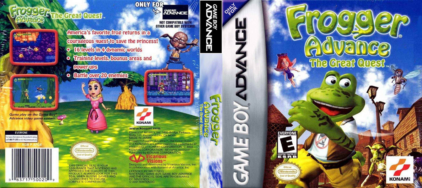 Frogger Advance The Great Quest Cover Art - WOI Solutions