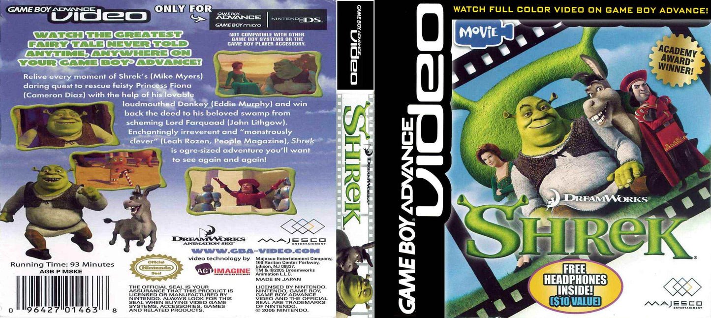 GBA Video Shrek Movie Cover Art - WOI Solutions