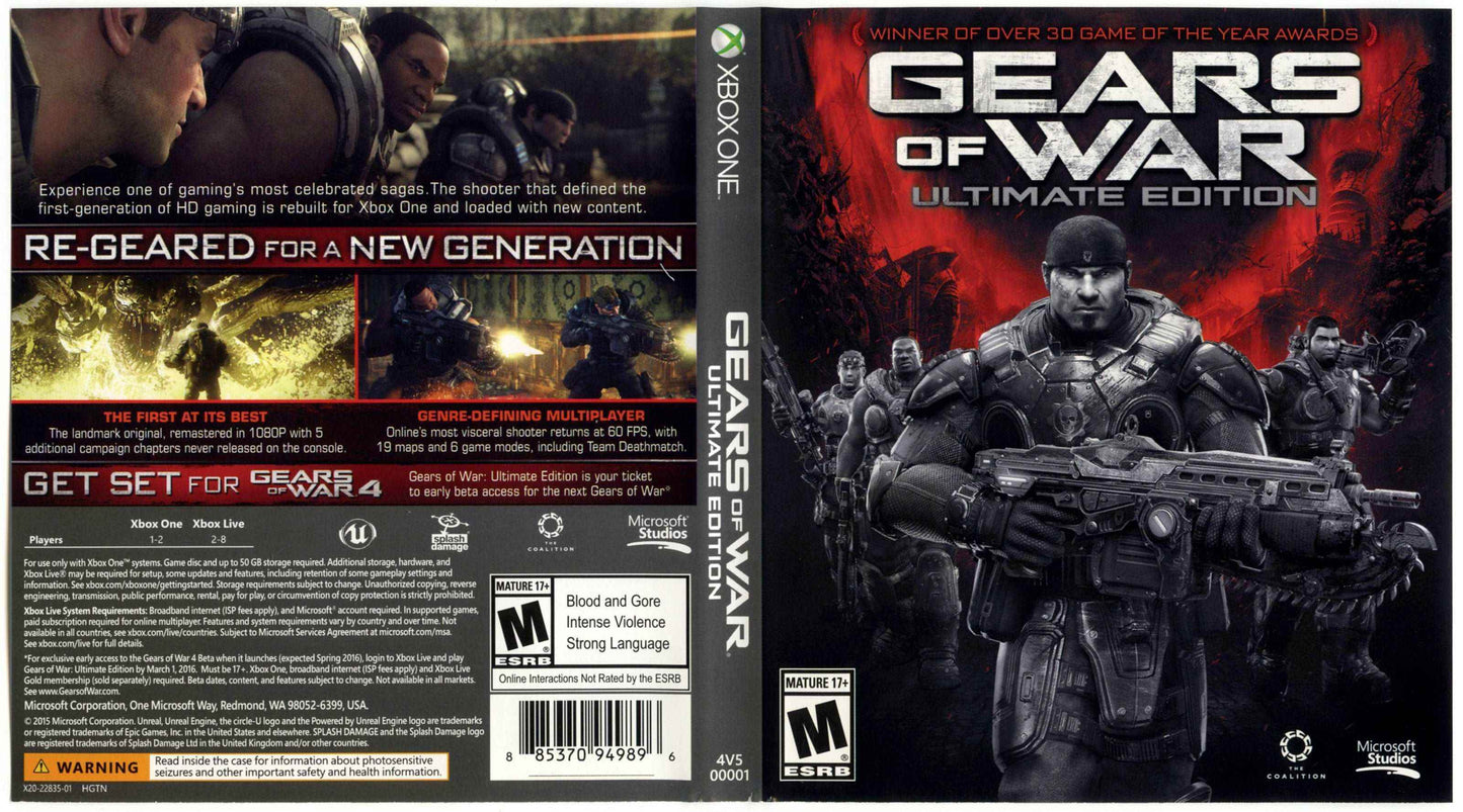 Gears of War Ultimate Edition Cover Art - WOI Solutions