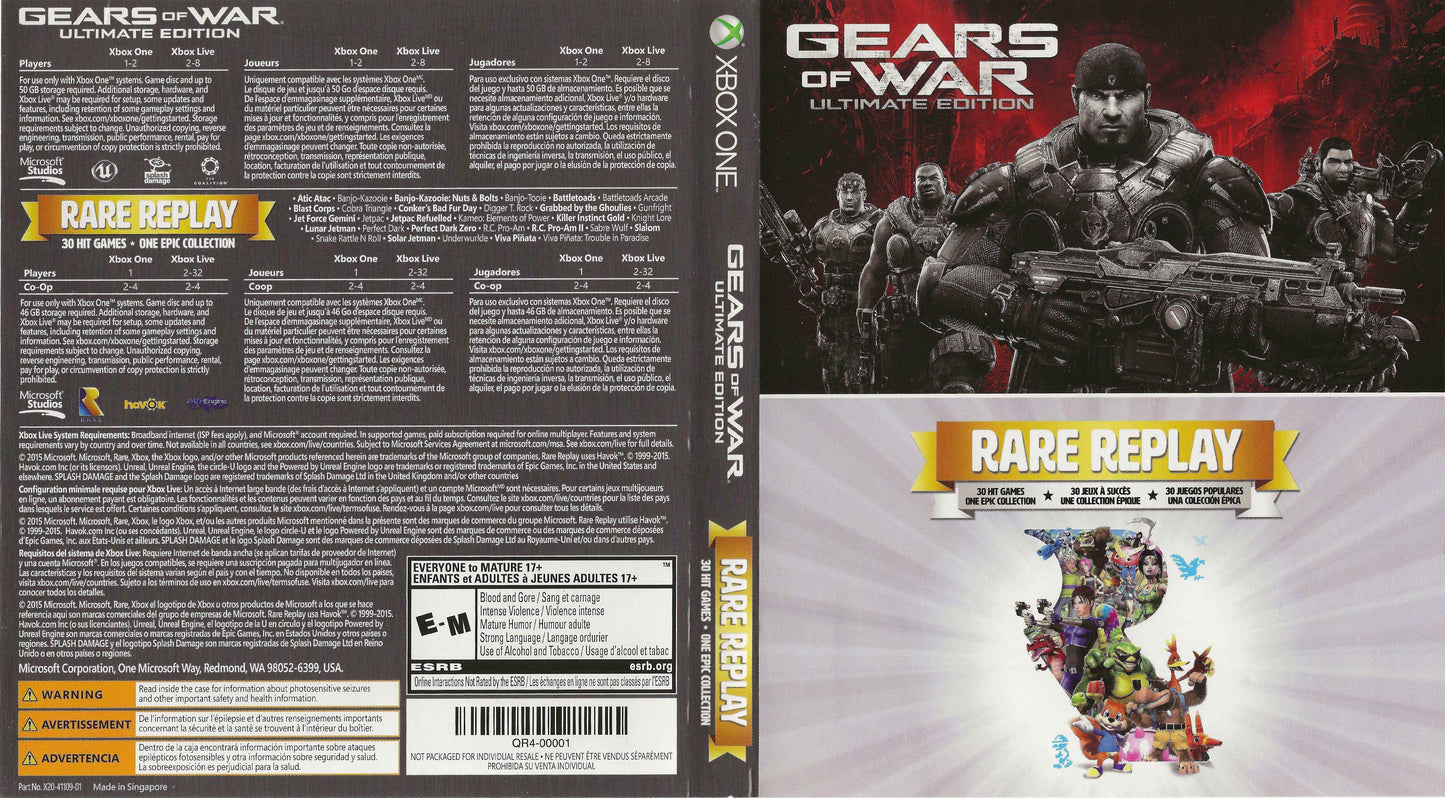 Gears of War Ultimate Edition Rare Replay Cover Art - WOI Solutions