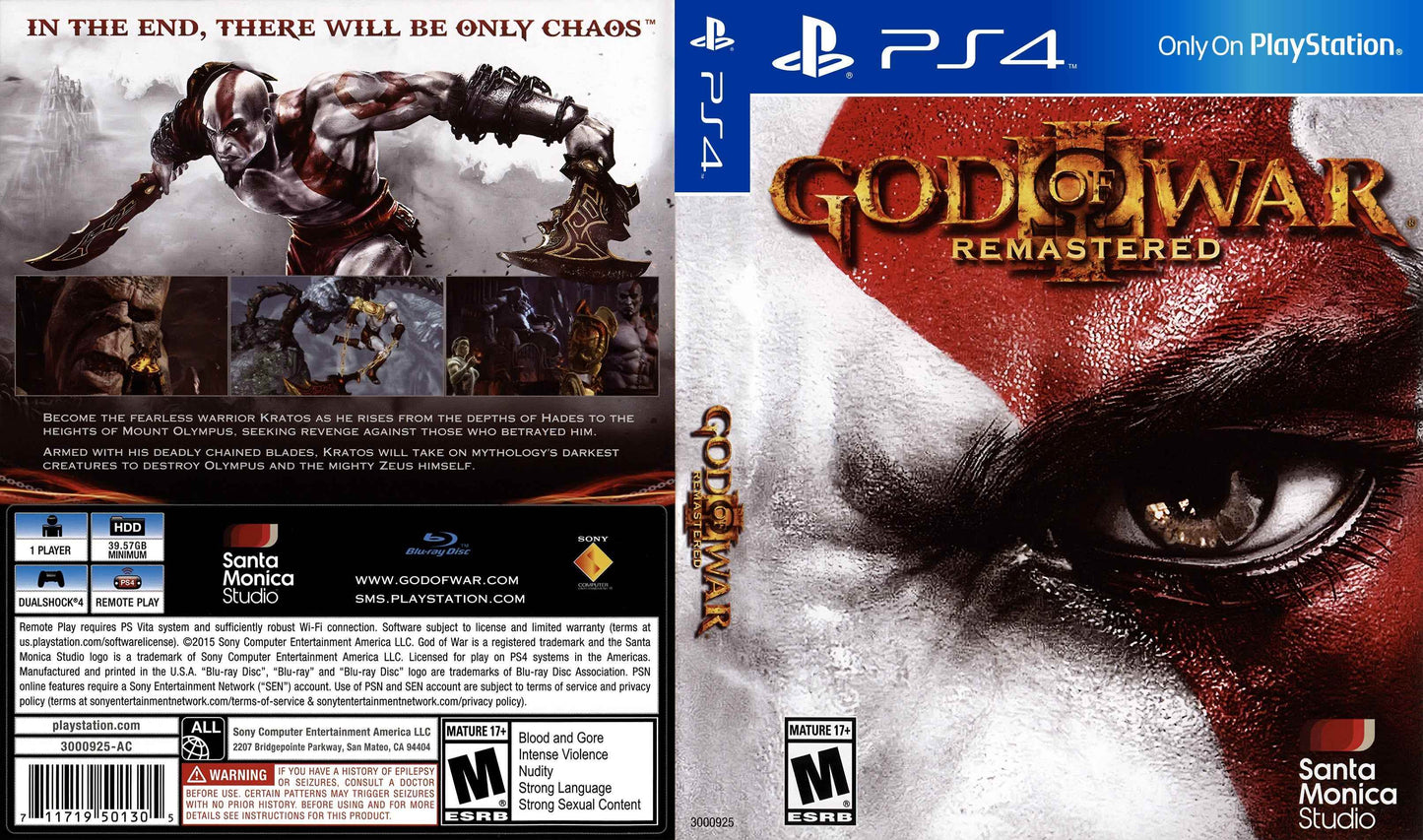 God of War III Remastered Cover Art - WOI Solutions