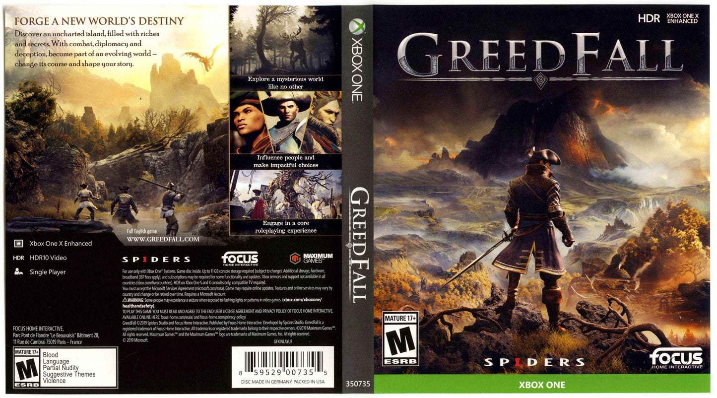 Greed Fall Cover Art - WOI Solutions