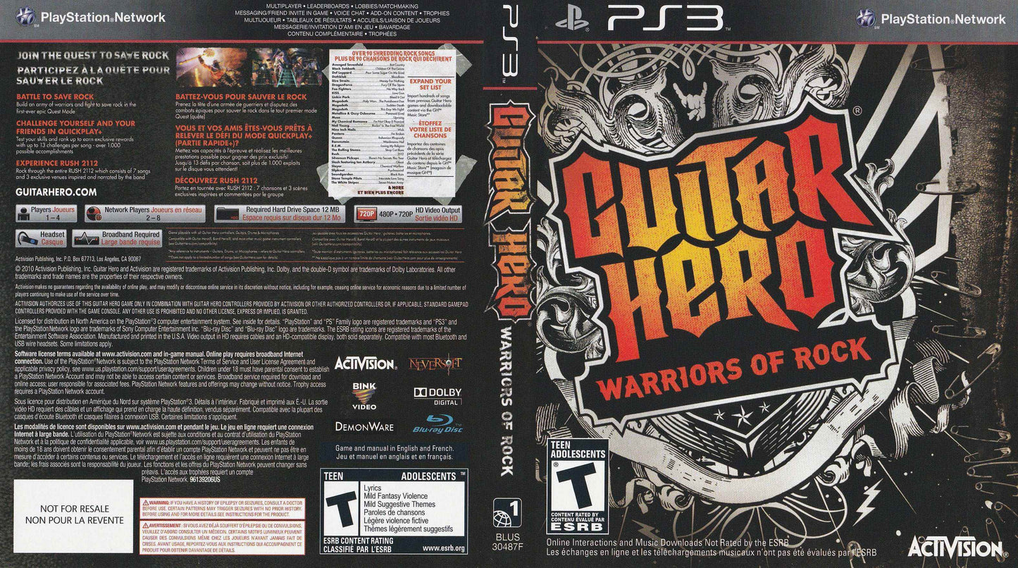 Guitar Hero Warriors of Rock Cover Art - WOI Solutions