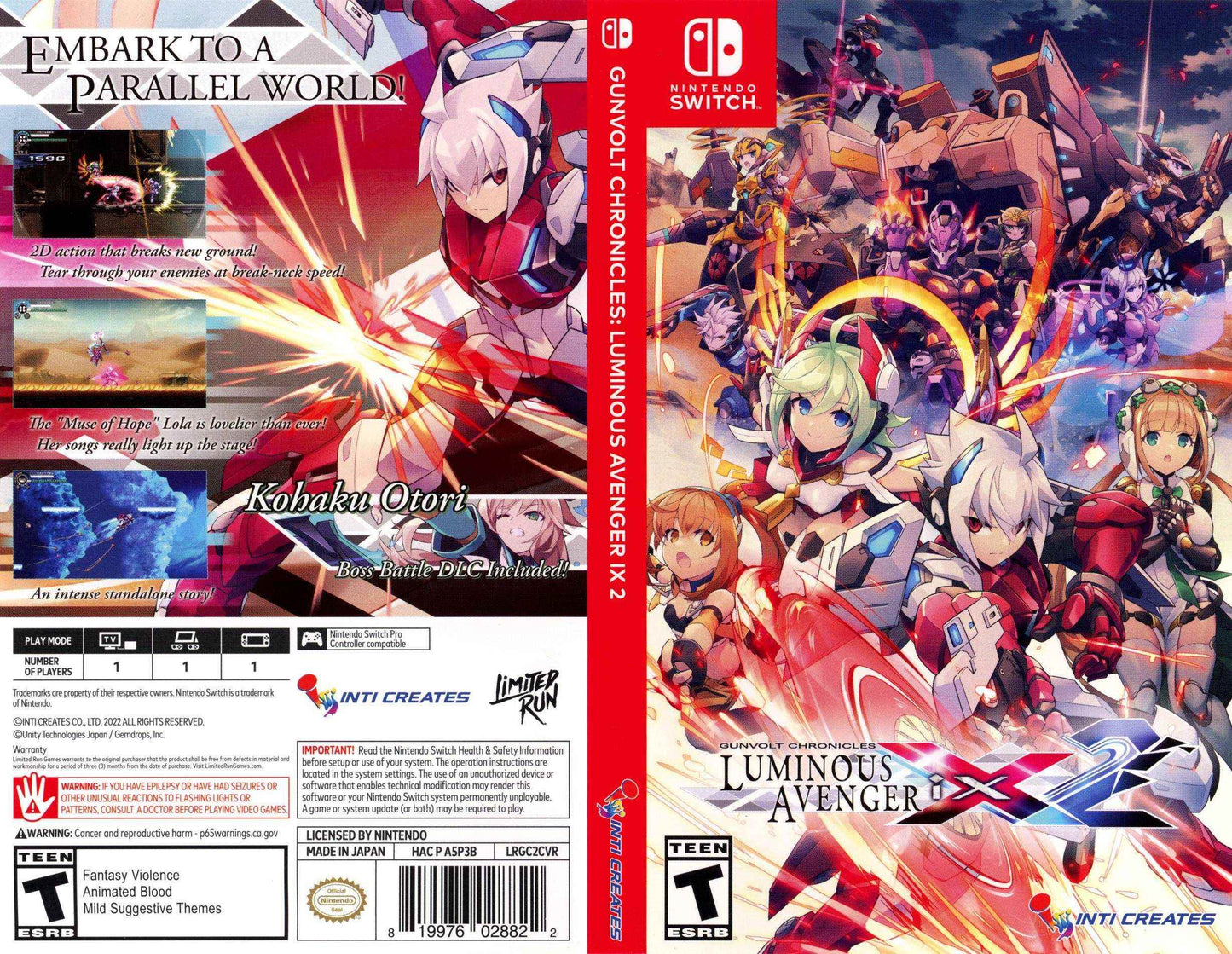 Gunvolt Chronicles Luminous Avenger IX 2 Cover Art - WOI Solutions