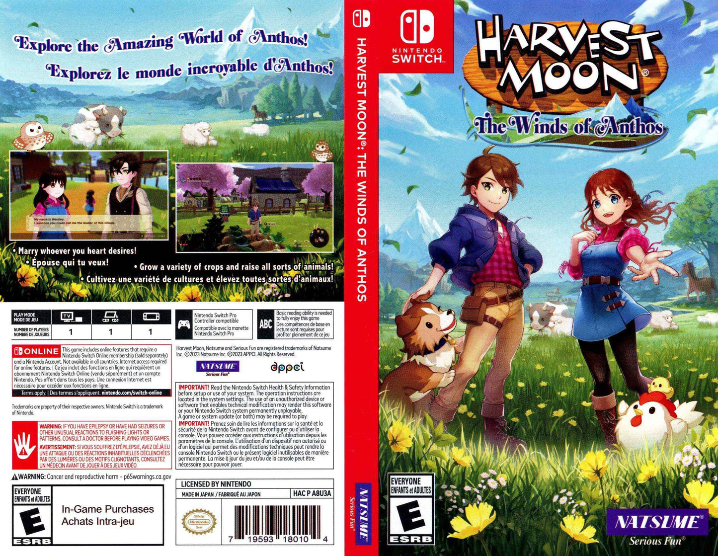 Harvest Moon The Winds of Anthos Cover Art - WOI Solutions