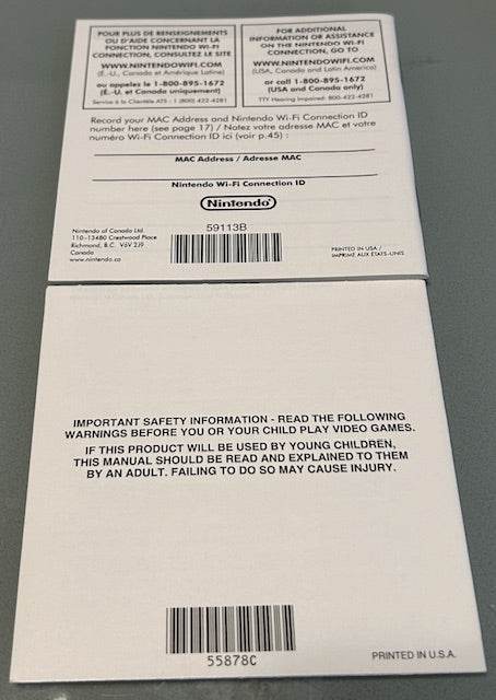 Nintendo Wifi Connection Instruction Booklet Manual Only Cover Art - WOI Solutions