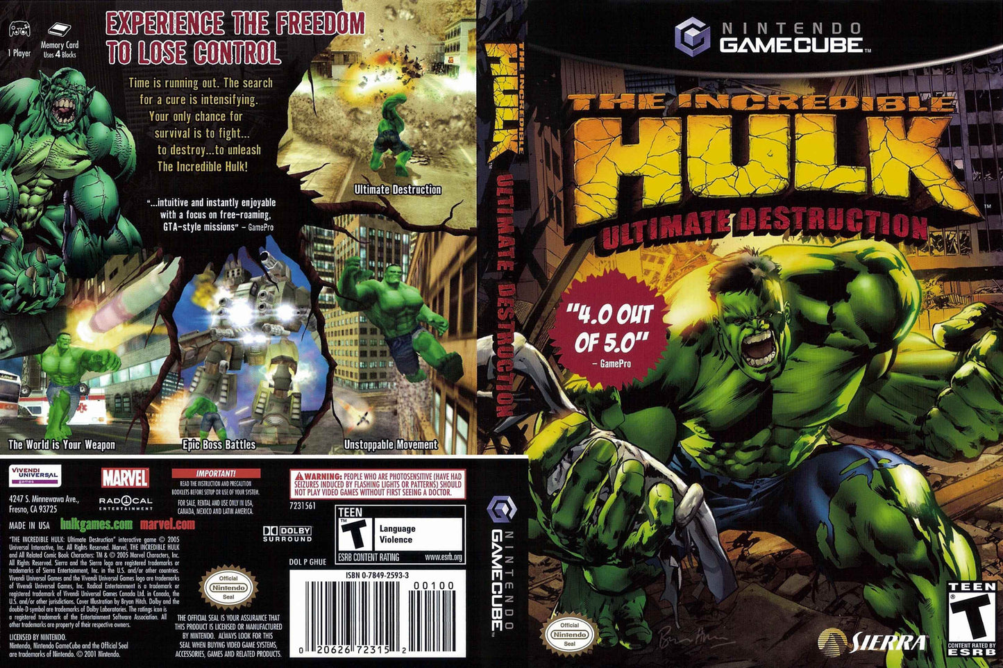 Incredible Hulk Ultimate Destruction, The Cover Art - WOI Solutions