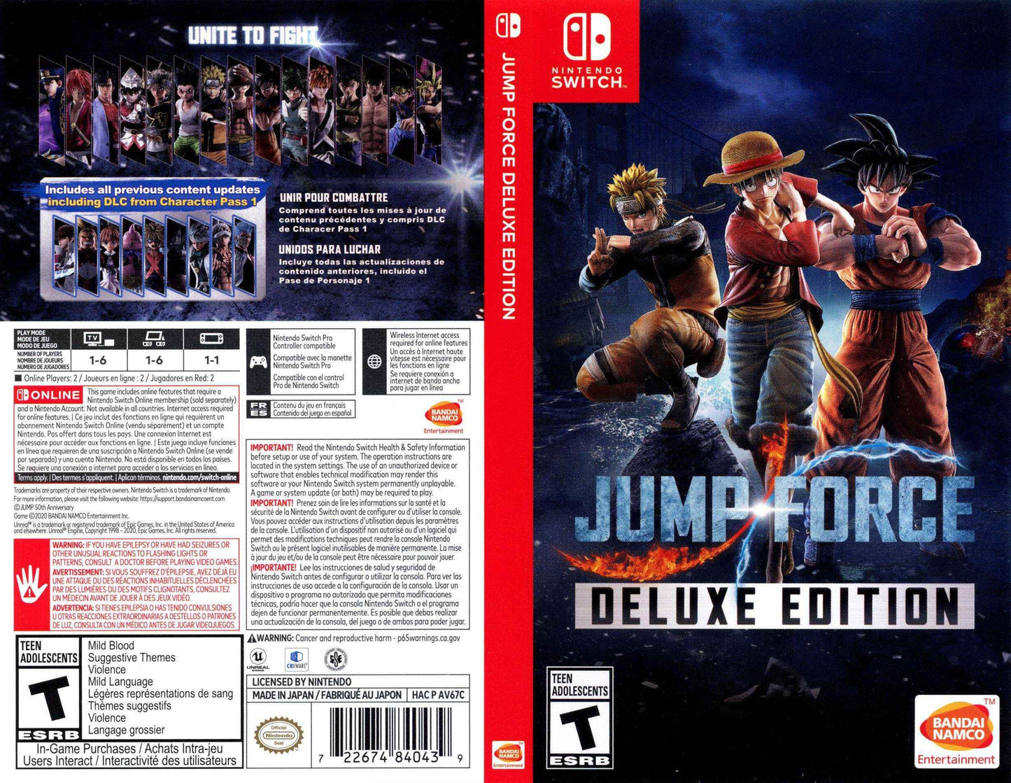 Jump Force Deluxe Edition Cover Art - WOI Solutions
