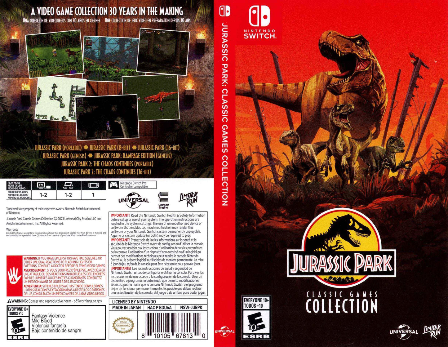 Jurassic Park Classic Games Collection Cover Art - WOI Solutions