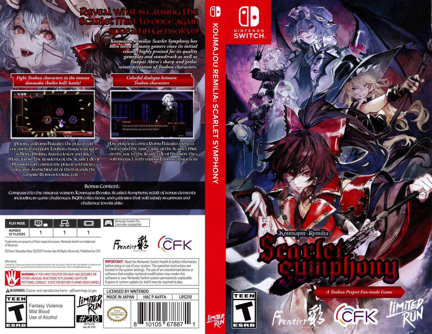 Koumajou Remilia Scarlet Symphony Cover Art - WOI Solutions