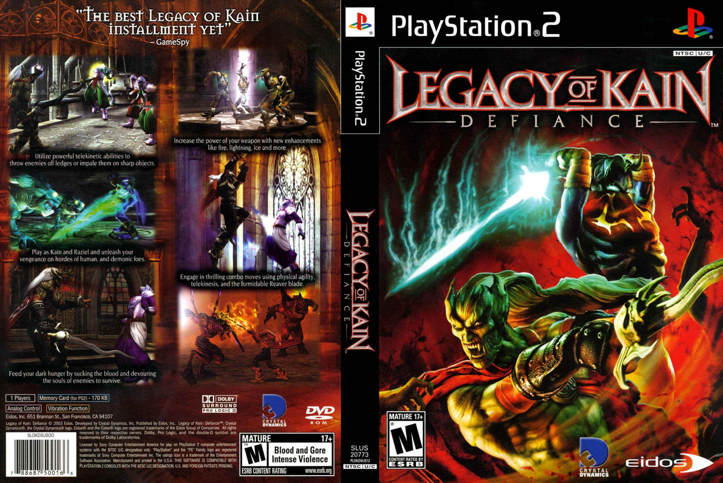 Legacy Of Kain Defiance Cover Art - WOI Solutions