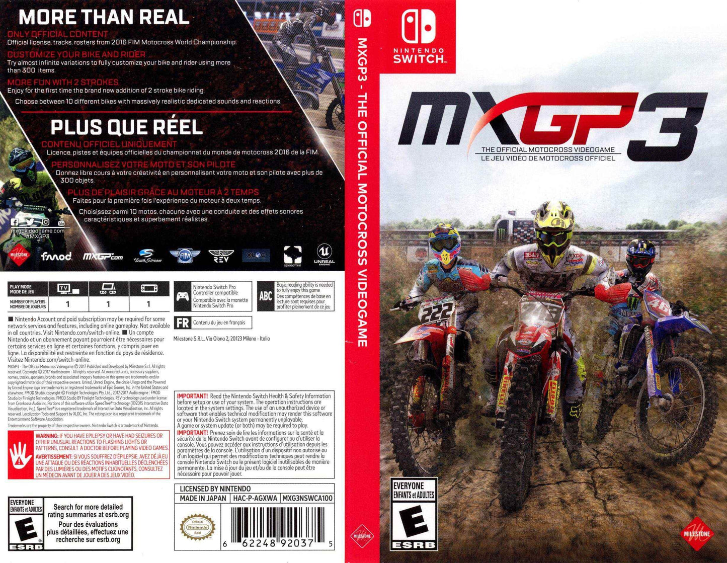 MXGP3 - The Official Motocross Videogame Cover Art - WOI Solutions