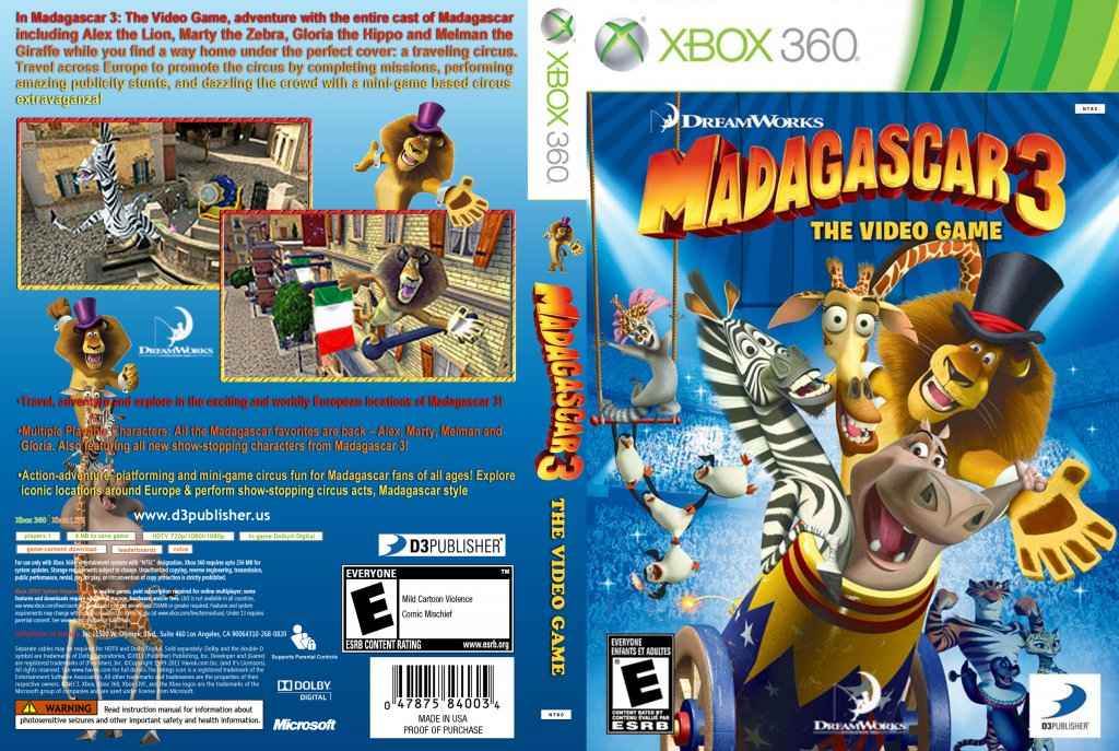 Madagascar 3 The Video Game Cover Art - WOI Solutions