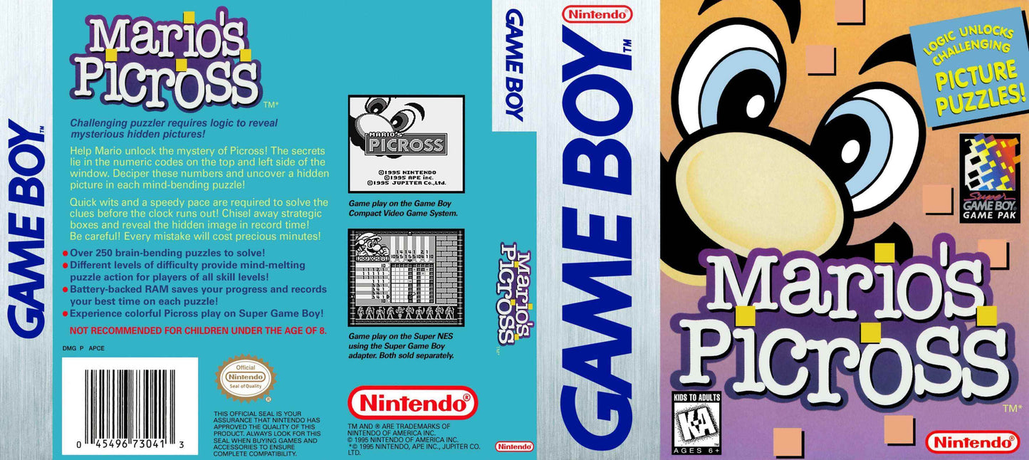 Mario's Picross Cover Art - WOI Solutions