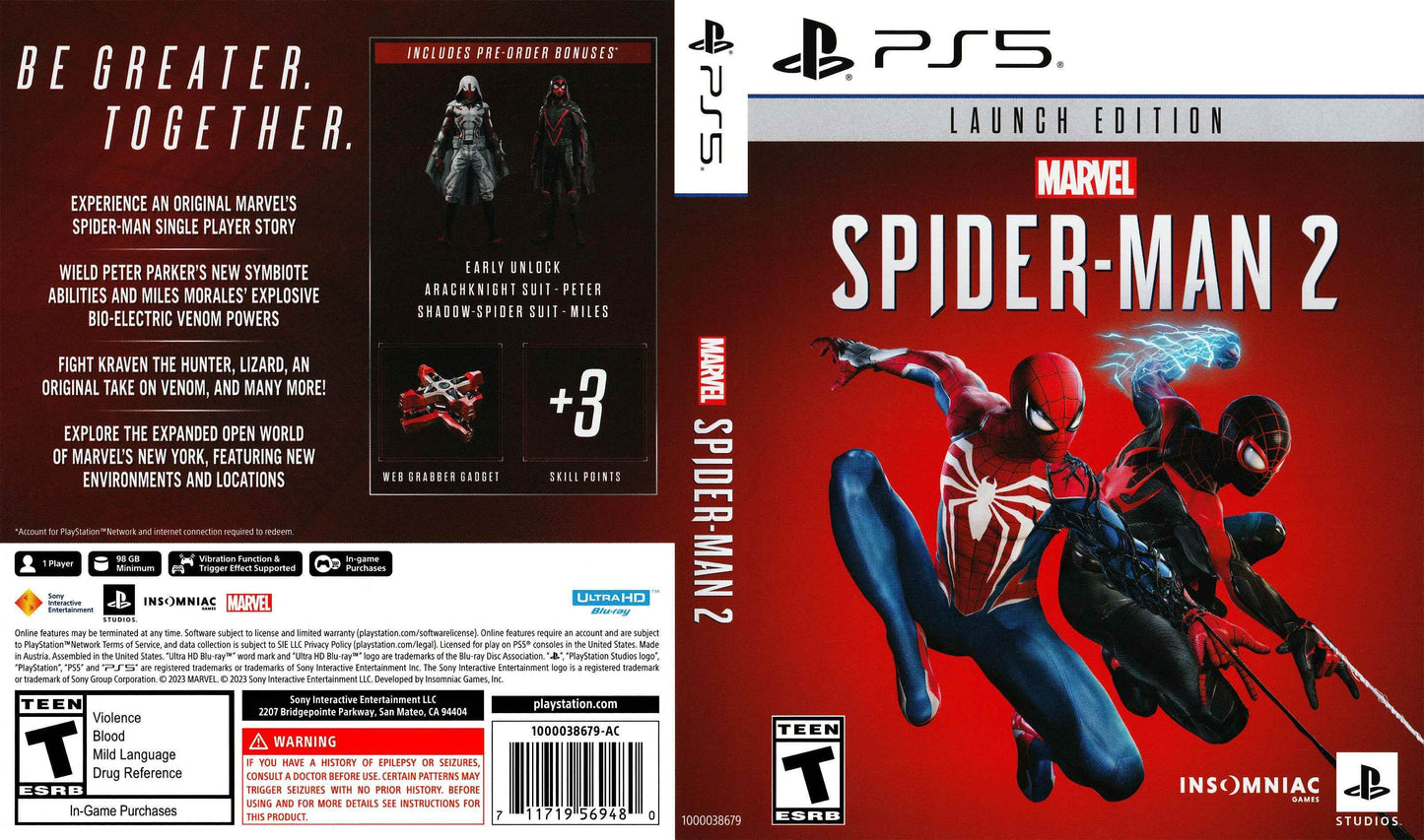 Marvel's Spider-Man 2 Launch Edition Cover Art - WOI Solutions