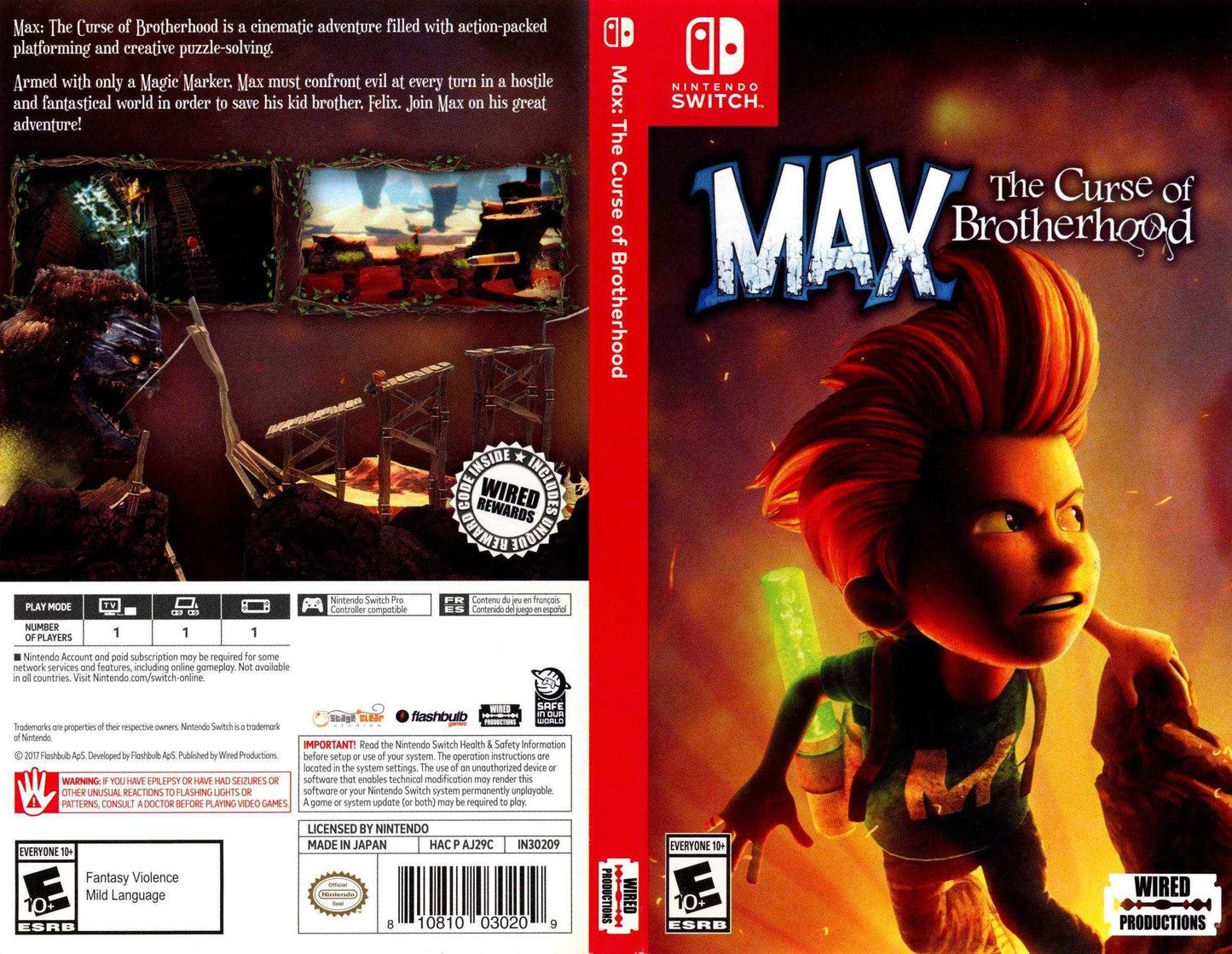 Max The Curse of Brotherhood Cover Art - WOI Solutions