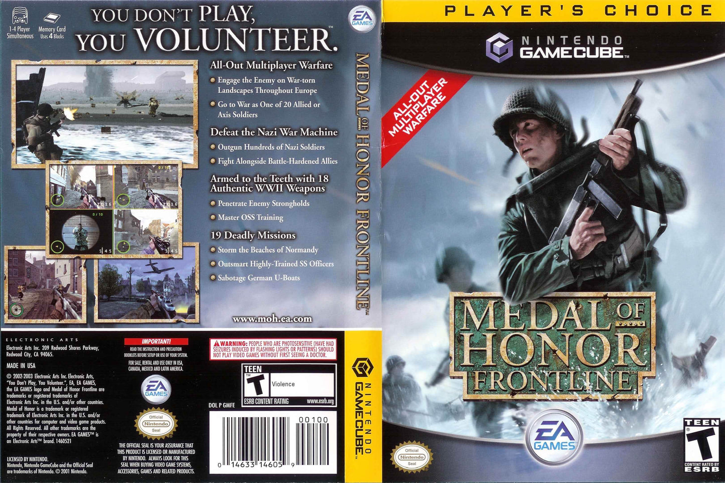 Medal of Honor Frontline Player's Choice Cover Art - WOI Solutions