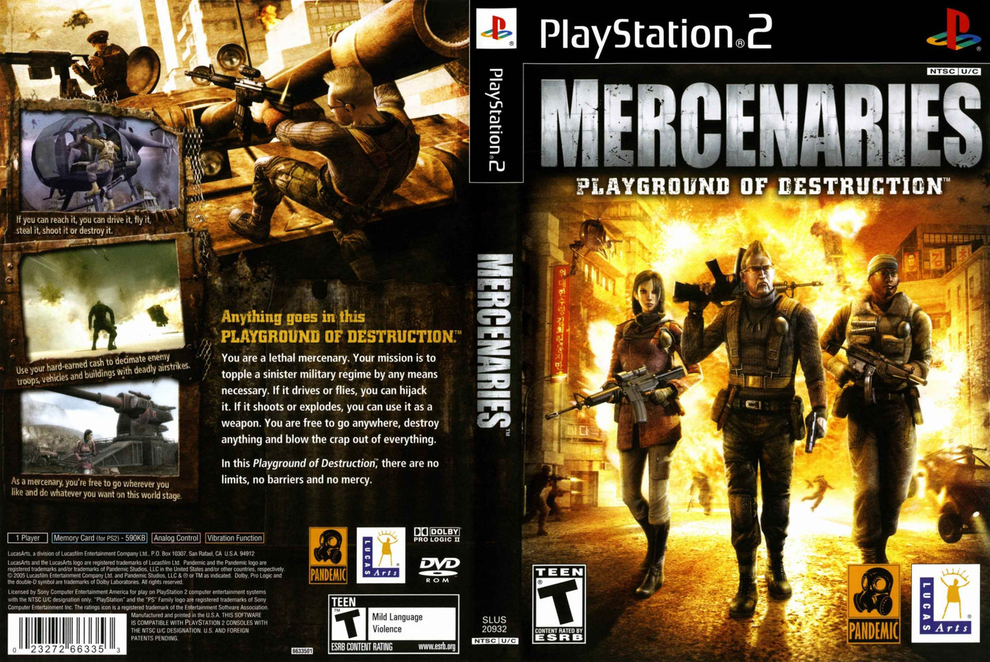 Mercenaries Playground Of Destruction Cover Art - WOI Solutions
