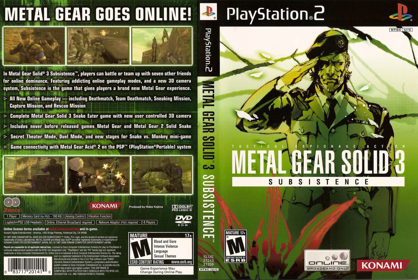 Metal Gear Solid 3 Subsistence Cover Art - WOI Solutions