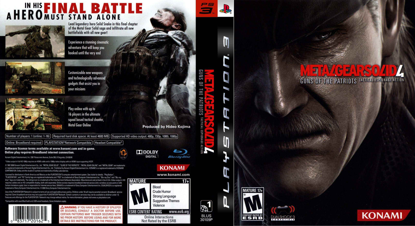 Metal Gear Solid 4 Guns of the Patriots Cover Art - WOI Solutions