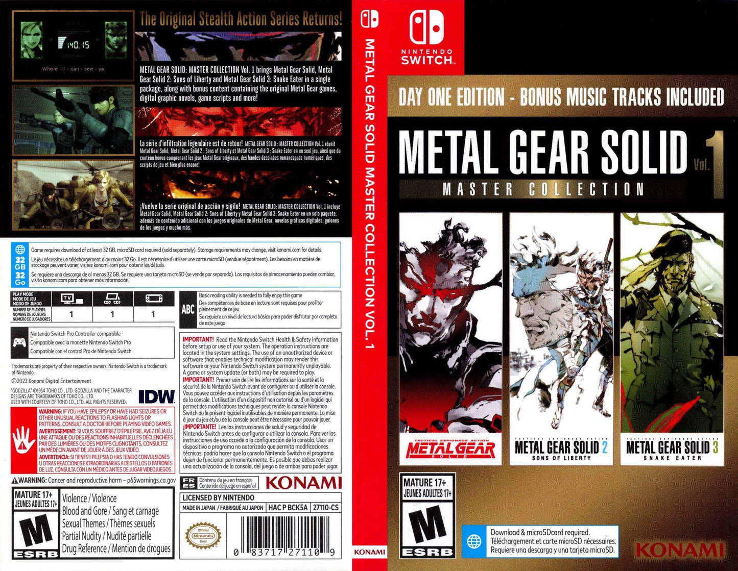Metal Gear Solid Master Collection Vol 1 Cover Art - WOI Solutions