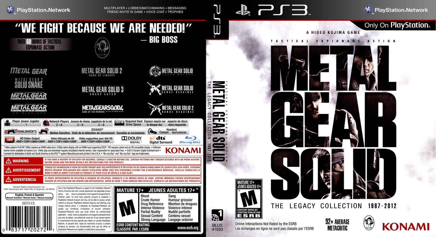 Metal Gear Solid The Legacy Collection Cover Art - WOI Solutions