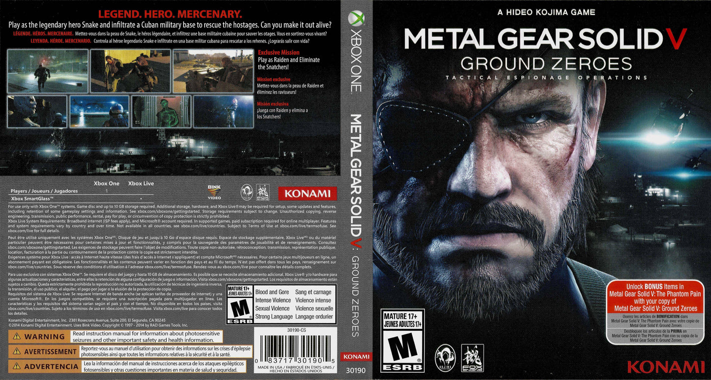 Metal Gear Solid V Ground Zeroes Cover Art - WOI Solutions