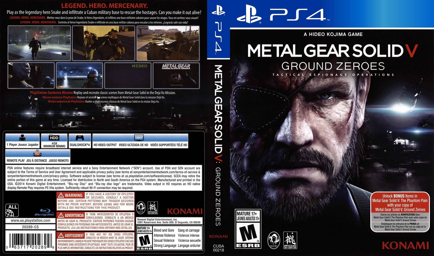 Metal Gear Solid V Ground Zeroes Cover Art - WOI Solutions