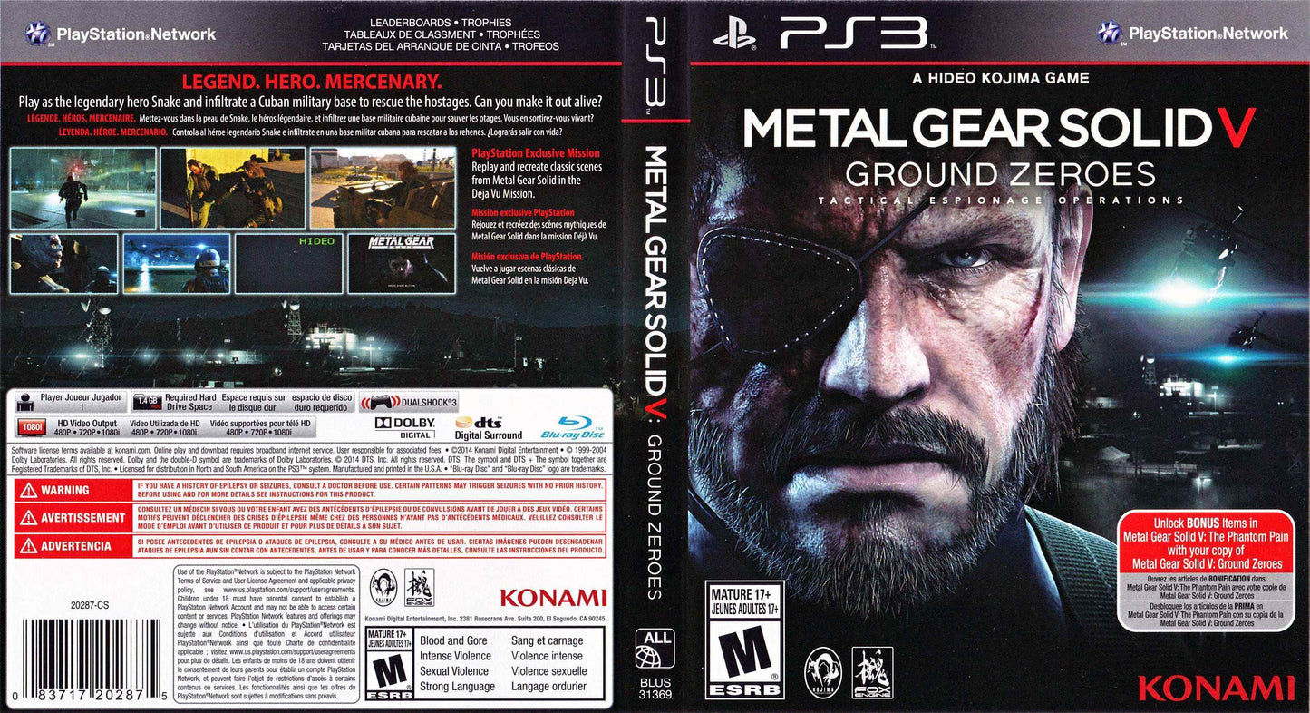 Metal Gear Solid V Ground Zeroes Cover Art - WOI Solutions