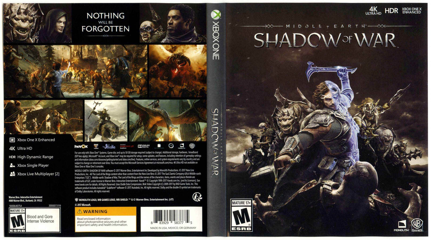 Middle Earth Shadow of War Cover Art - WOI Solutions