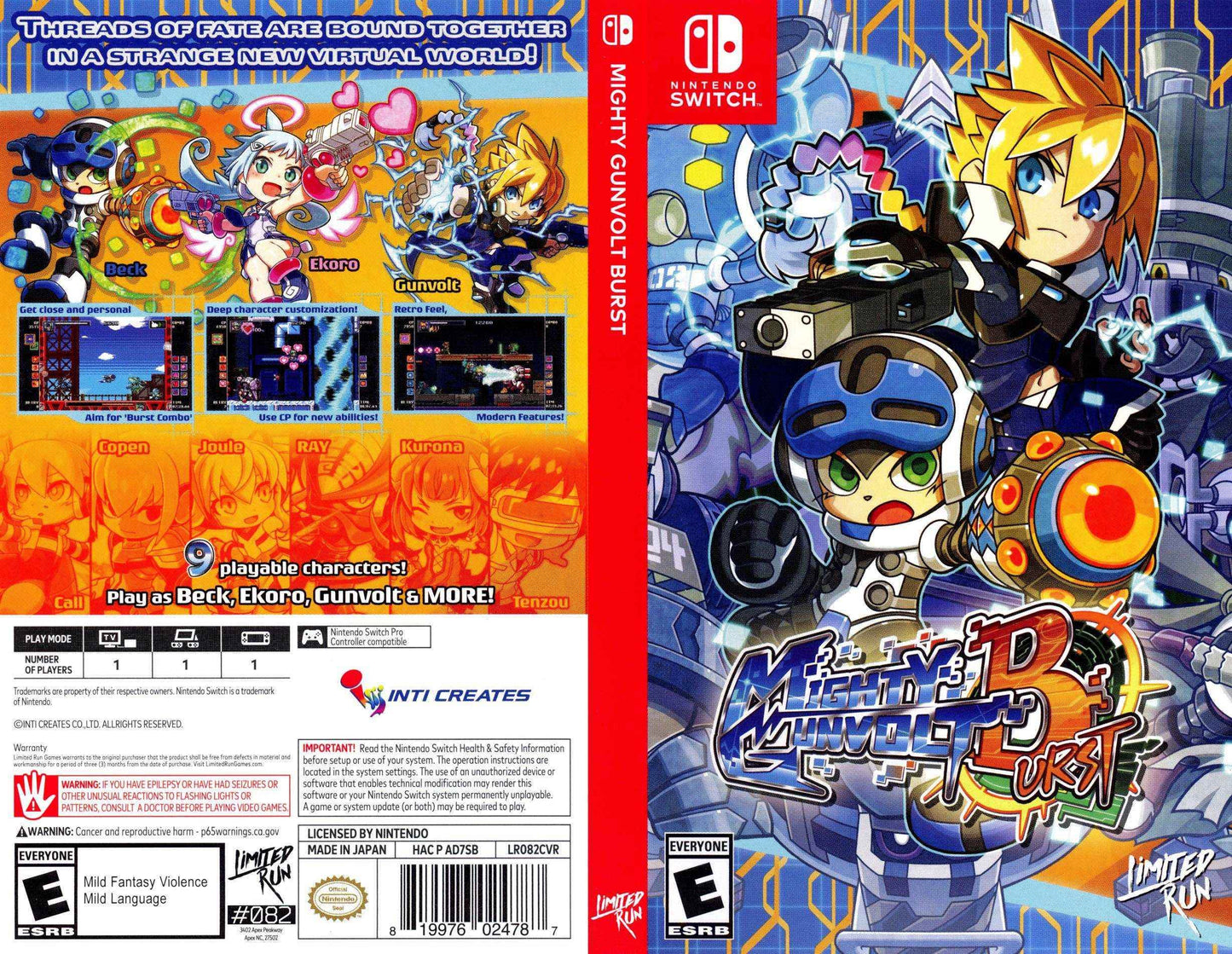 Mighty Gunvolt Burst Cover Art - WOI Solutions