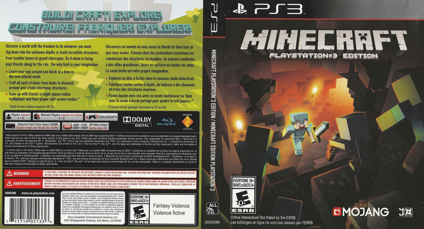 Minecraft PlayStation 3 Edition Cover Art - WOI Solutions