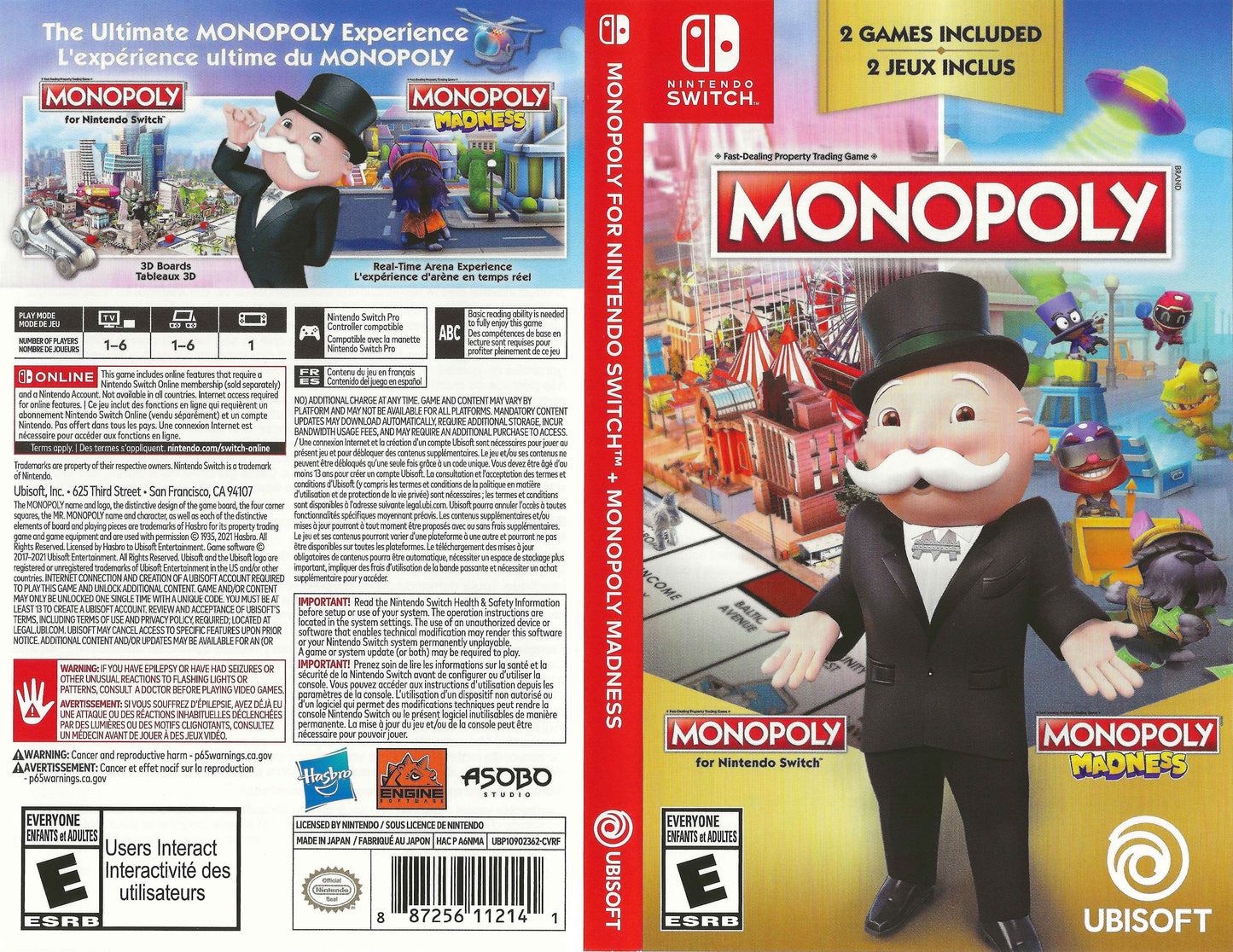 Monopoly for Nintendo Switch + Monopoly Madness Cover Art - WOI Solutions