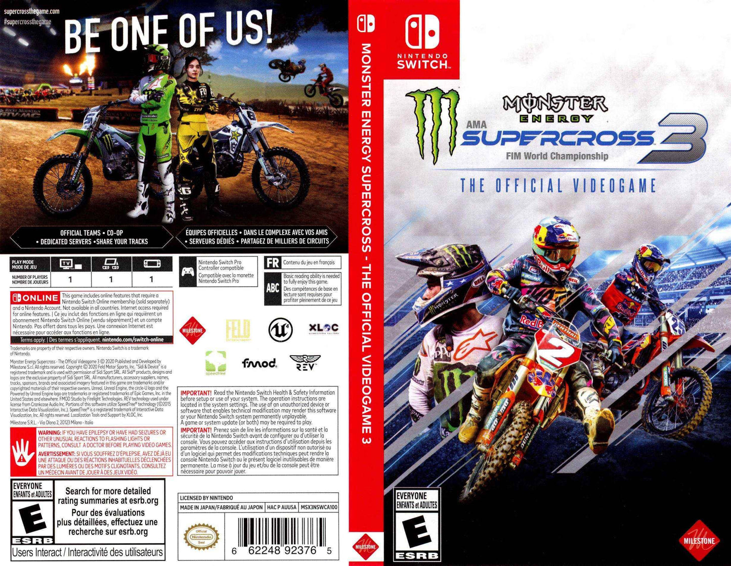 Monster Energy Supercross - The Official Videogame 3 Cover Art - WOI Solutions