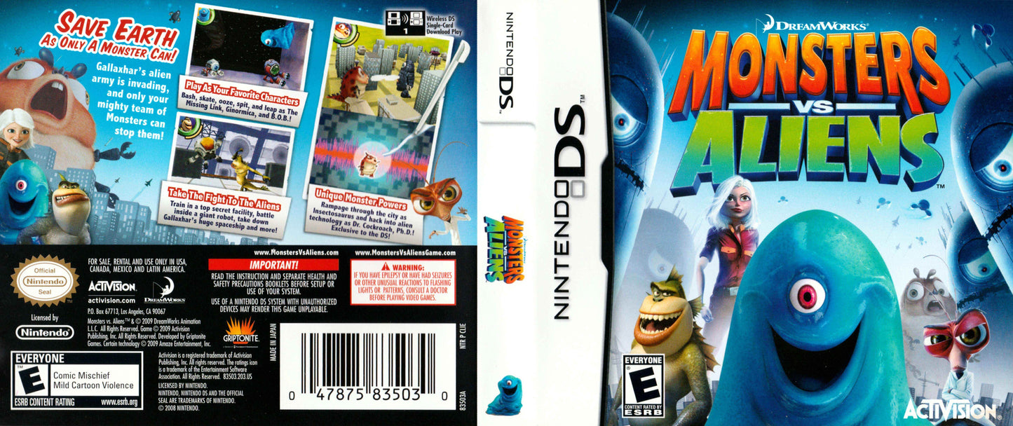 Monsters Vs. Aliens Cover Art - WOI Solutions