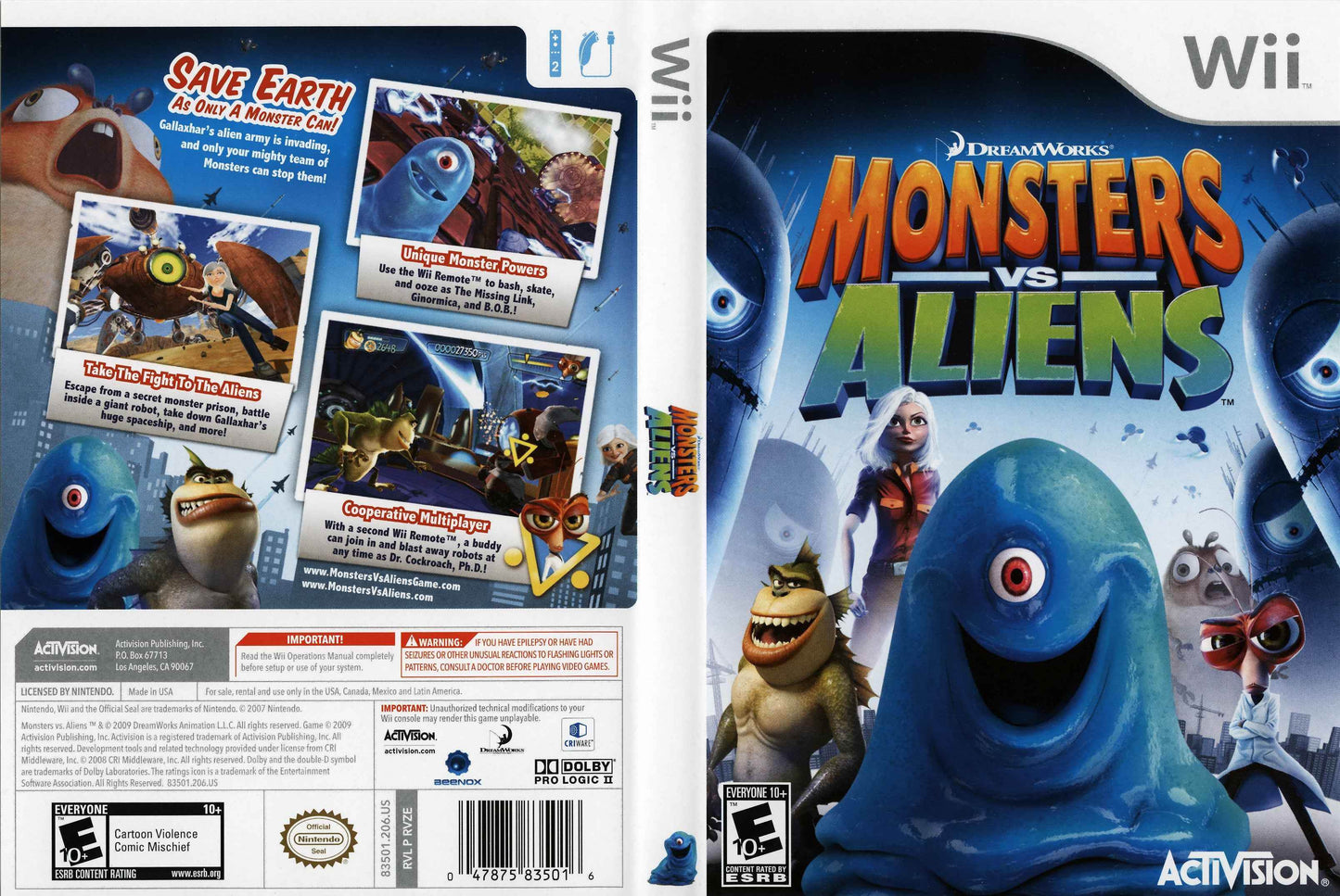 Monsters vs. Aliens Cover Art - WOI Solutions