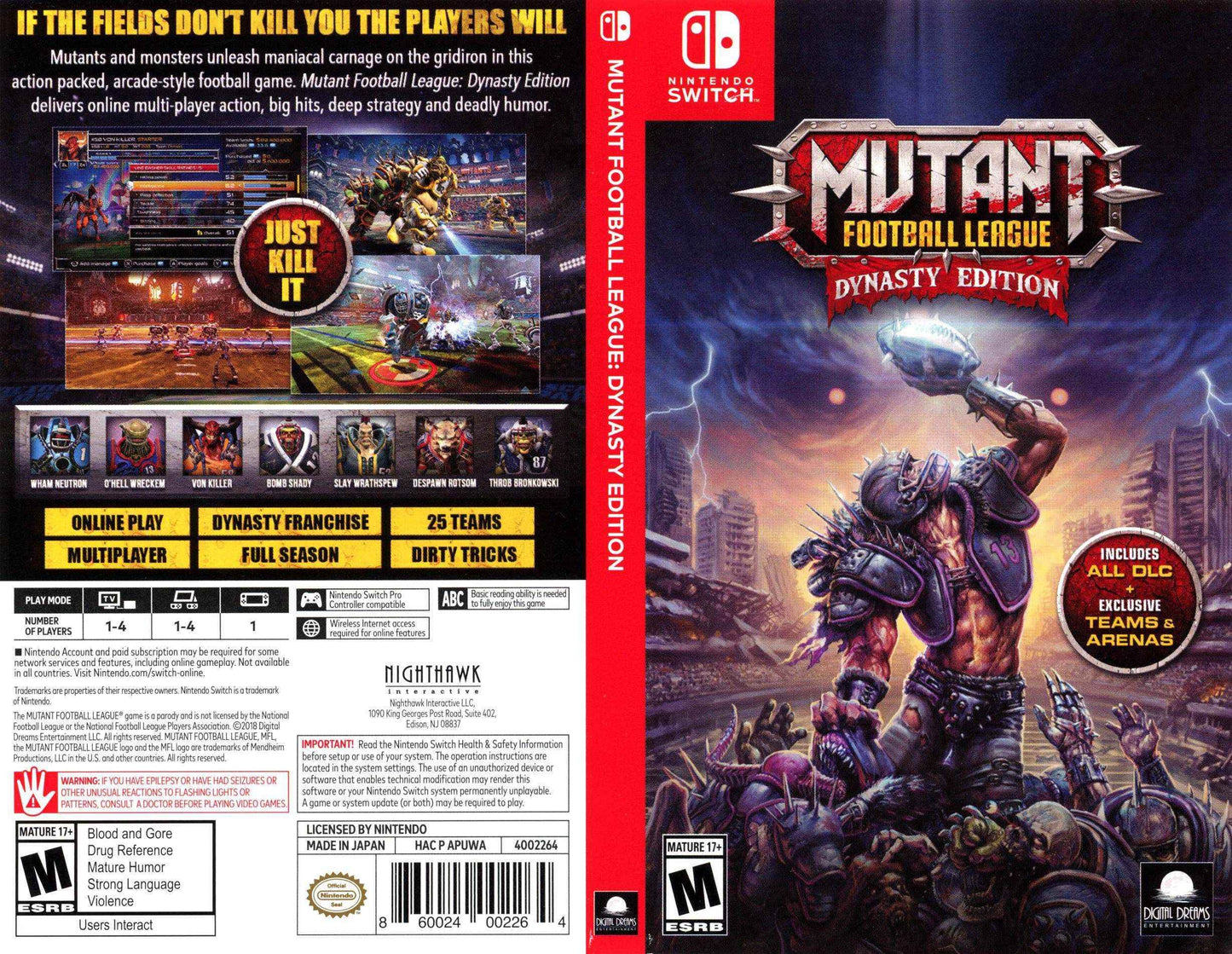 Mutant Football League Dynasty Edition Cover Art - WOI Solutions