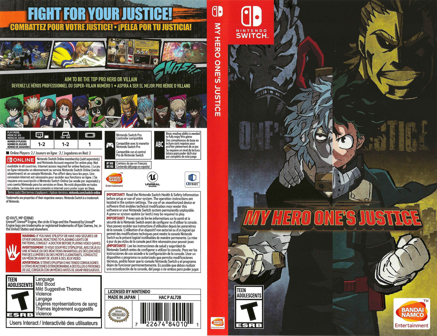 My Hero One's Justice Cover Art - WOI Solutions