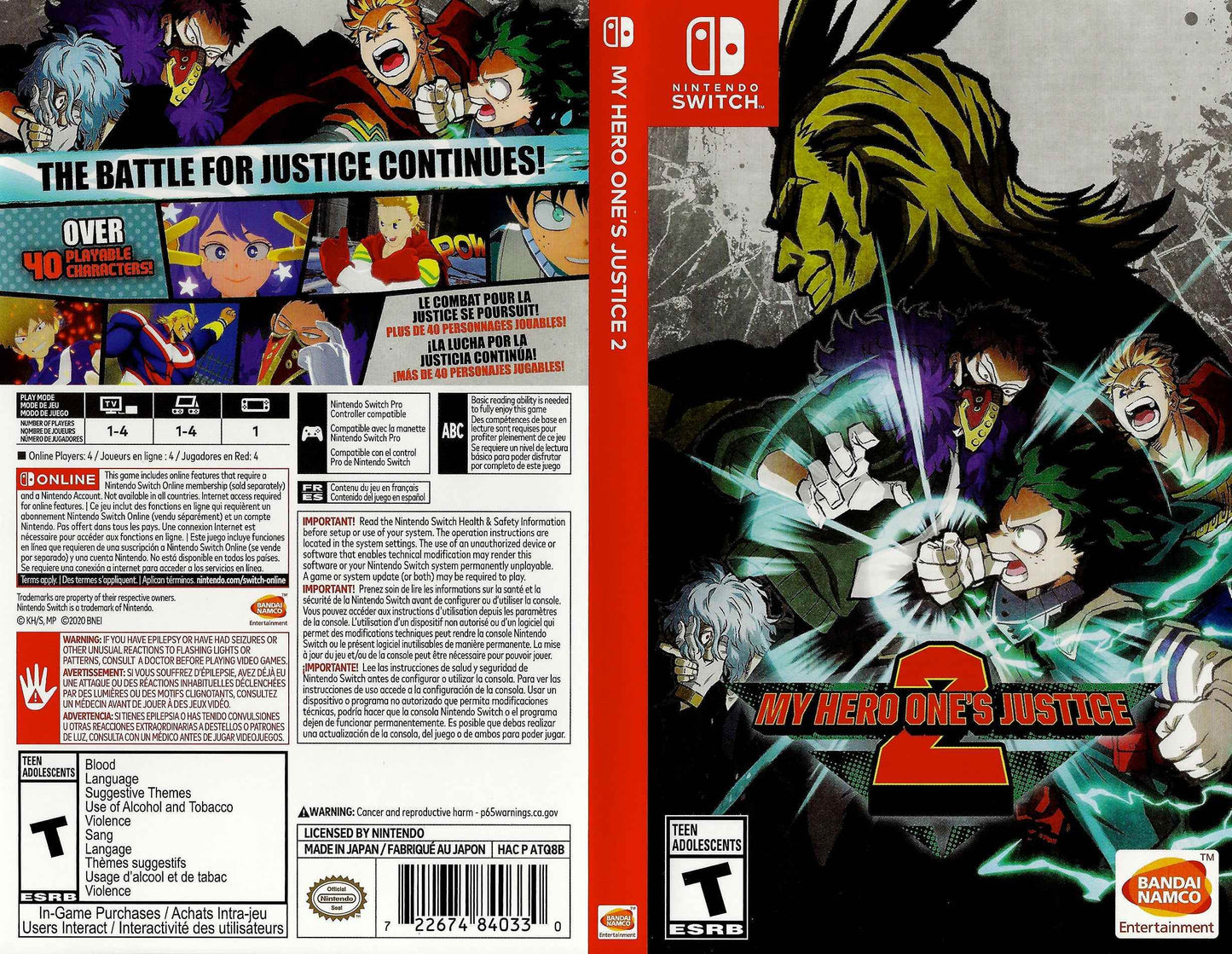 My Hero One's Justice 2 Cover Art - WOI Solutions
