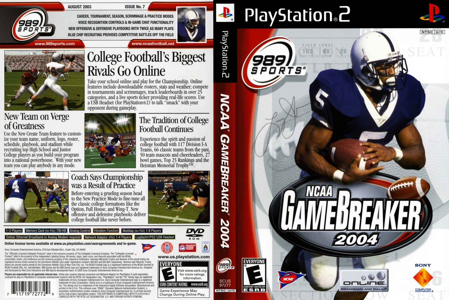 NCAA GameBreaker 2004 Cover Art - WOI Solutions