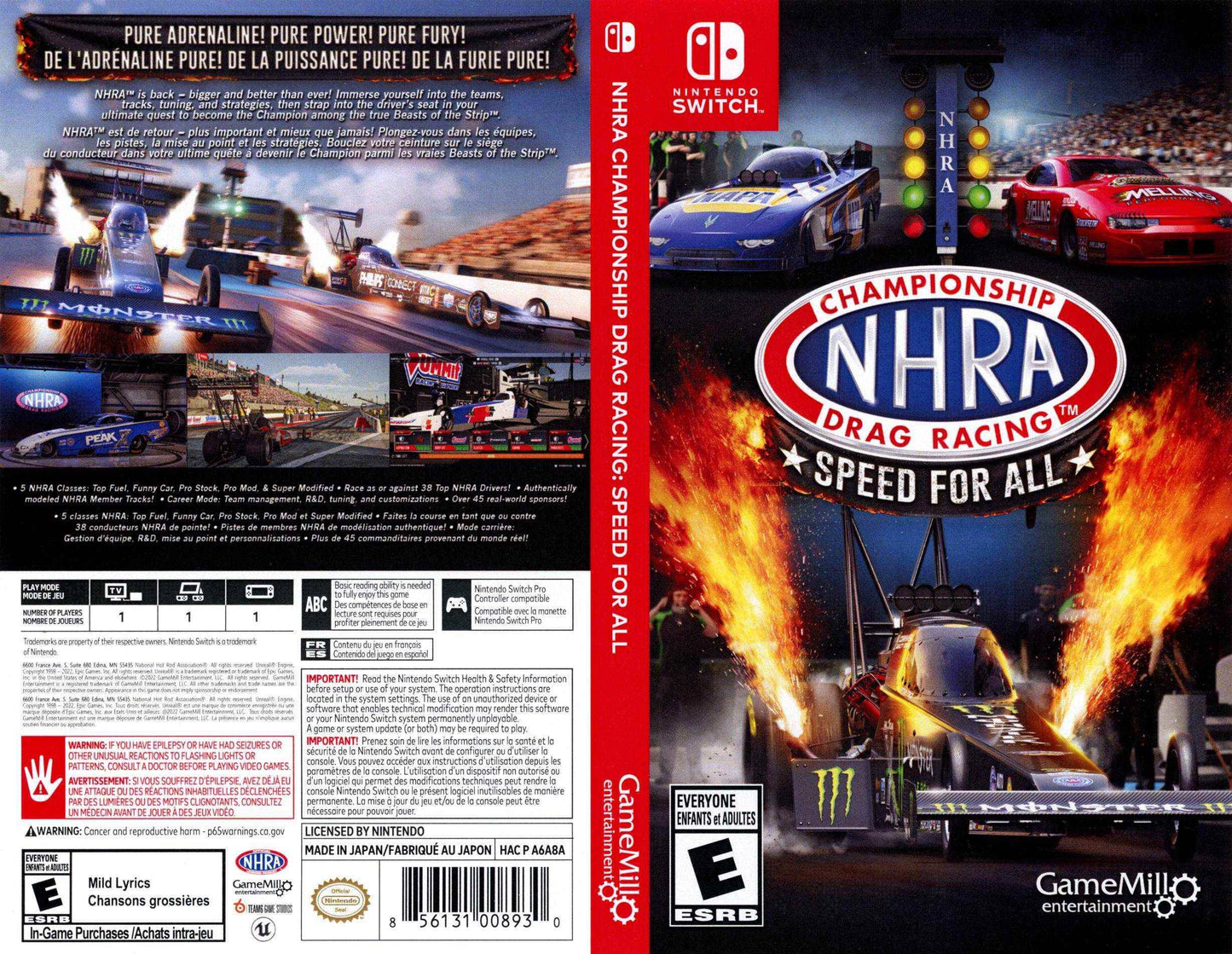 NHRA Championship Drag Racing Speed for All Cover Art - WOI Solutions
